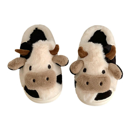 Chaussons Mignons Vache Doux et Chaleureux pour l'Hiver.